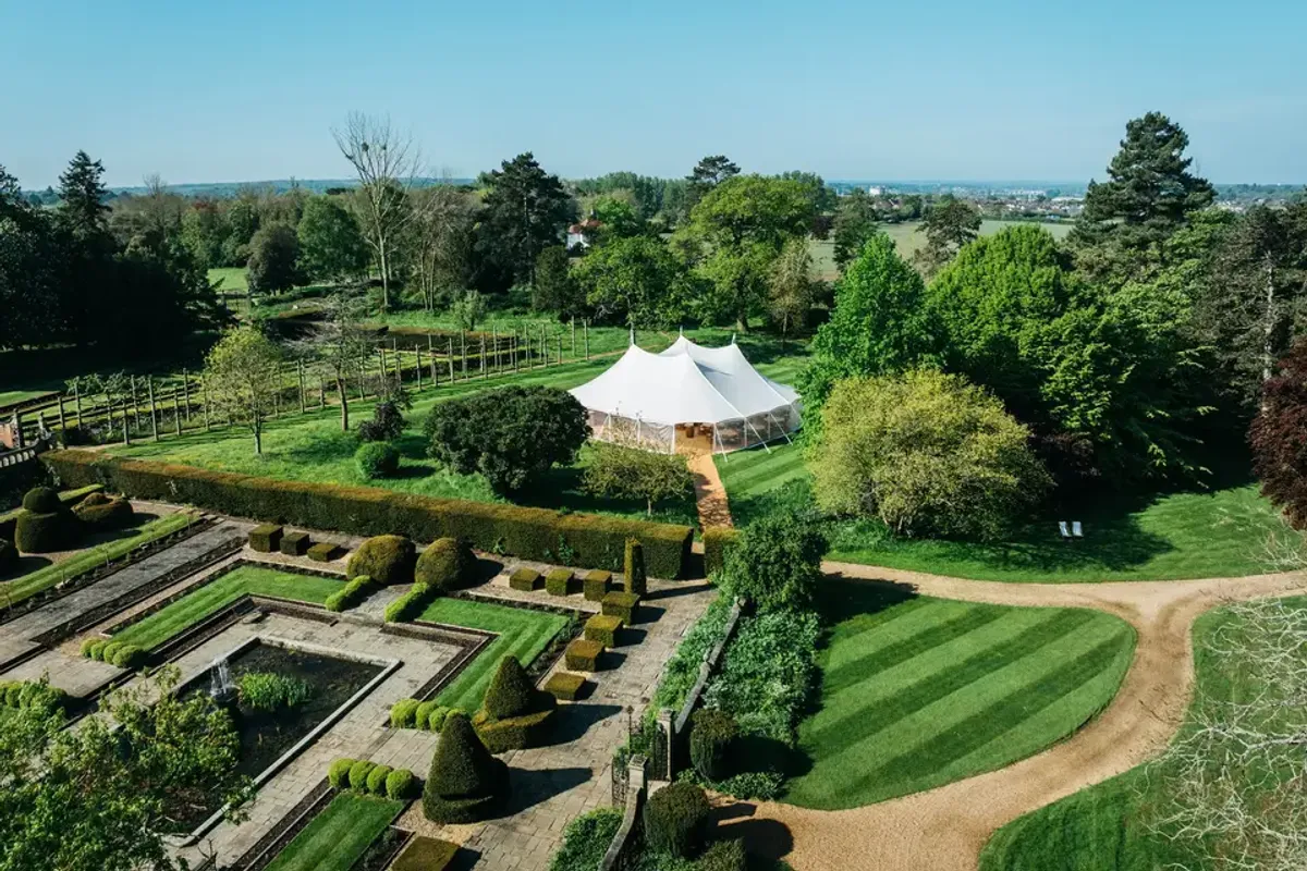Croquet Lawn at Fanhams Hall, wedding venue in Hertfordshire, UK